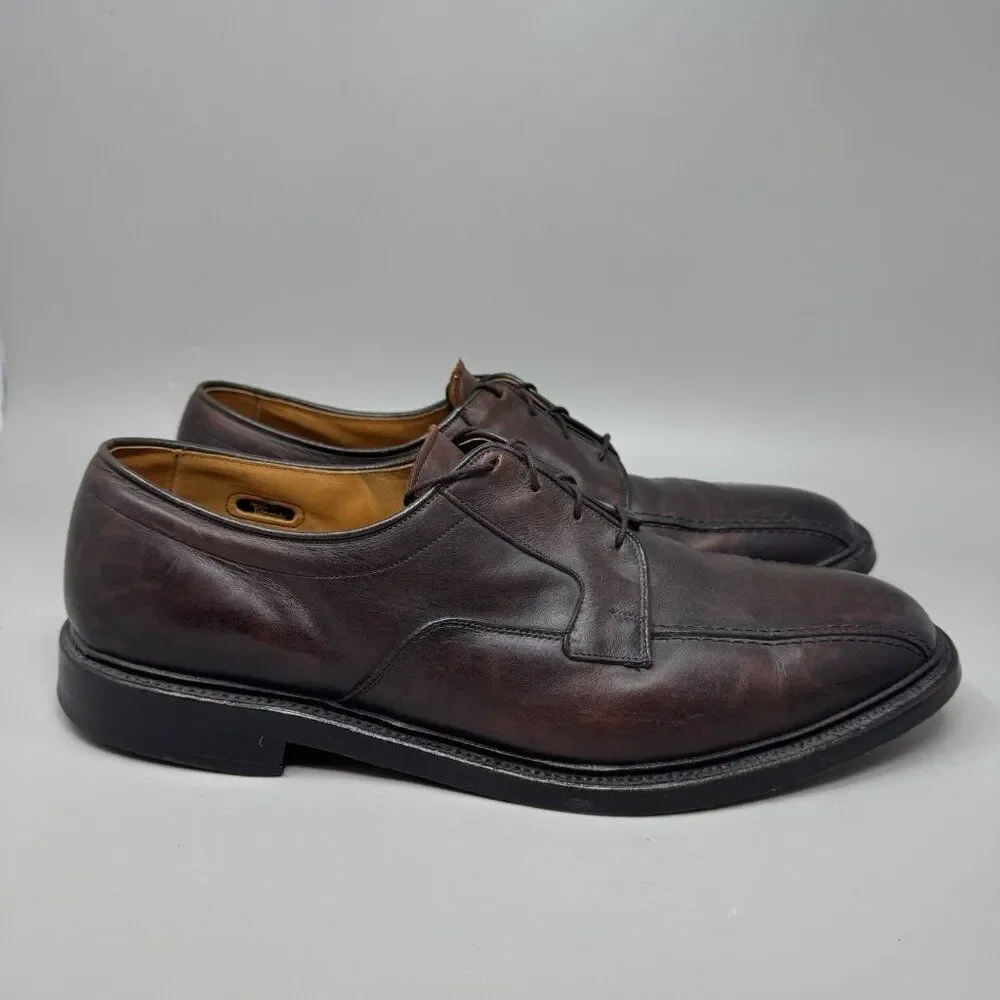 Allen Edmonds Hillcrest Apron Toe Derby Mens Size 15D Brown Leather Dress Shoe